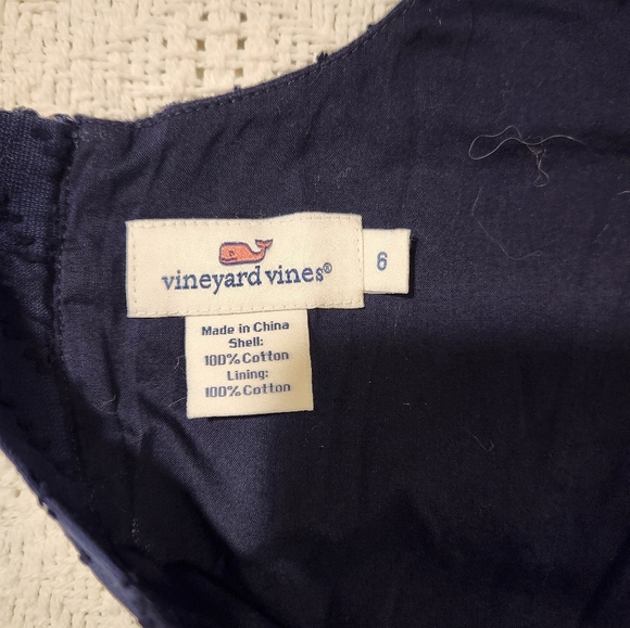 Vineyard Vines Navy Sleeveless Scoop Neck Cotton Dress Size 6 - Picture 6 of 6